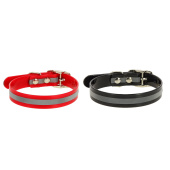 Каскад Ошейник из биотана со светоотражающей полосой ширина 20 мм, обхват шеи 25-35 см, 