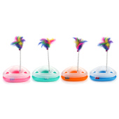 Чистый котик Игрушка для кошек Трек-треугольник с пером на пружине 27*7,5 см