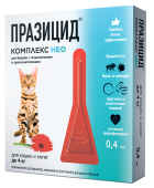 Apicenna Празицид-Комплекс НЕО капли для котят и кошек менее 4 кг, 1 пип. 0,4 мл.