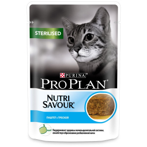 Pro Plan Pro Plan пауч для кошек паштет sterilised треска, 85 г 1*24