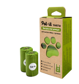 Pet-it  пакеты для выгула собак 23х36, биоразлагаемые, в рулоне, с ручками, упаковка 4 рул. по 15шт.