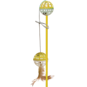 Зооник Дразнилка для кошек с погремушкой малой, бубенчиком и пером 37 см 