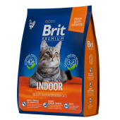 Brit Premium Cat Indoor для домашних кошек с курицей, 