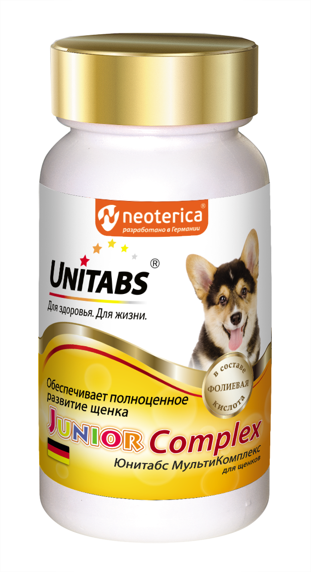 Unitabs JuniorComplex, с B9 витамины для щенков, 100 таблеток