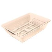 Gamma Туалет для кошек высокий с цветной сеткой "Лапки", бежевый, 35*25*9 см