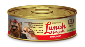 Lunch For Pets консервы для собак мелких пород, кусочки говядины в желе 100 г