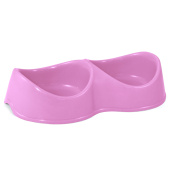 Triol Миска пластиковая двойная "Бисквит", сиреневая, 2*0,2л