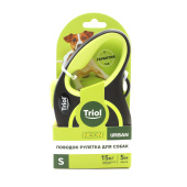 Triol Поводок-рулетка для собак Urban Neon S, 5м до 15кг, лента, черный