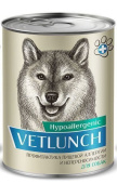 Vetlunch Hypoallergenic для собак и щенков старше 14 недель Профилактика болезней печени, 340 г