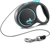 Flexi Black Design XS (до 8 кг) 3 м трос черный/голубой