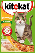 Kitekat влажный корм для взрослых кошек, с курицей в желе, 85 г