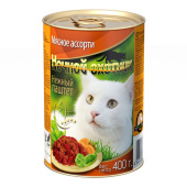 Ночной охотник консервы для кошек паштет мясное ассорти, 415 г