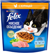 FELIX Сухой корм для кошек Мясное объедение, с курицей, 600 г