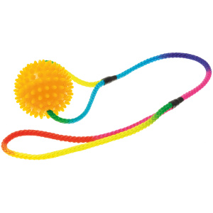 Zoo One Игрушка для собак, Мяч массажный 6 см НА ШНУРЕ 50 см 
