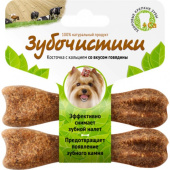 Деревенские лакомства Зубочистики со вкусом говядины, для собак до 10 кг 2*16г
