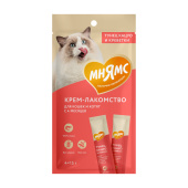 Мнямс Крем-лакомство Мнямс для кошек с тунцом Кацуо и креветками 15 г х 4 шт