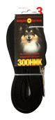 Зооник Поводок капроновый с латексной нитью 3 м.* 15 мм, Черный