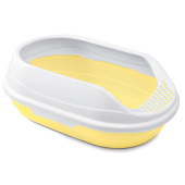 Triol Туалет для кошек овальный с бортом "Ирис", желтый/белый, 430*300*150 мм, серия HYGIENE