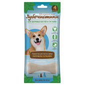 Деревенские лакомства Зубочистики "Кальциевые" лакомство с кальцием для собак средних пород 10-25 кг 4 шт (90 г)