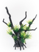 BARBUS Коряга с растениями 15*8*20 см DECOR 201