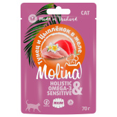 Molina Пауч для кошек Тунец и Цыпленок в желе, 70 г