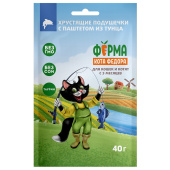 Мнямс Лакомство Ферма кота Федора хрустящие подушечки для кошек и котят с паштетом из тунца, 40 г