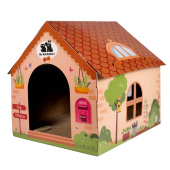 Mr.Kranch Когтеточка-домик Mr.Kranch 41.5х39.4х38.5 см из картона с кошачьей мятой бежевая