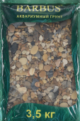 BARBUS Грунт для аквариума "Каспий", натуральный, галька, 2-20 мм, 3,5 кг