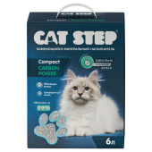 Cat Step Compact Carbon Power, наполнитель комкующийся минеральный, 6 л