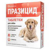 Apicenna Празицид таблетки от гельминтов 6 шт, для собак, 1 таб. на 10 кг