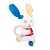 GiGwi Игрушка для собак Заяц с кольцом и пищалкой 25см, серия PLUSH FRIENDZ