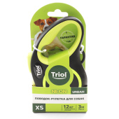 Triol Поводок-рулетка для собак Urban Neon XS, 3м до 12к, лента, черный
