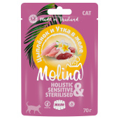 Molina Пауч для кошек Цыпленок и Утка в желе, 70 г