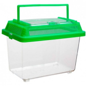 BARBUS Переноска-аквариум с пластиковой крышкой для красноухих черепах, 18*11*13,5 см