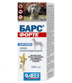 АВЗ Спрей БАРС Форте для собак против клещей и блох 100мл 