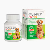 Астрафарм Снижение цены!!! Фармавит Актив Витамины для собак средних и крупных пород, 120 таблеток, срок годности до 02.26 г