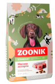 ZOONIK сухой корм для средних и крупных пород собак Мясное ассорти, 