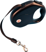 Чистый котик Рулетка-поводок для собак, ЛЕНТА черный, LED