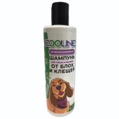  ZOOLINE Шампунь антипаразитарный от блох и клещей для собак и щенков, 250 мл