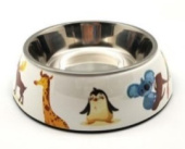  Миска одинарная металлическая с рисунком (82-L)