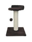 Зверьё Моё Когтеточка-столбик с полкой сизаль, венге, 40*40*60 см