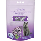 Чистый котик наполнитель комкующийся ТОФУ лаванда, 6л