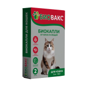 БиоВакс био-капли на холку для кошек антипаразитарные от блох и клещей 2 пипетки 