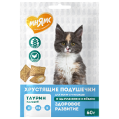 Мнямс Лакомство Мнямс Хрустящие подушечки для котят с цыпленком и яйцом "Здоровый котенок" 60 г.