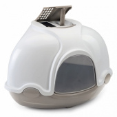 IMAC GINGER Туалет для кошек закрытый угловой, серый, 50х50х44,5 см