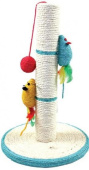 Triol Когтеточка из сизаля с двумя мышками и шариком "Столбик №207", 300*300*480 мм