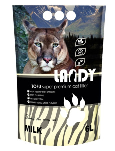LANDY наполнитель для кошачьего туалета комкующийся TOFU растительный с молочным ароматом 6 л
