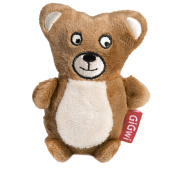 GiGwi 75023 Игрушка для собак Мишка с пищалками 10см, серия PLUSH FRIENDZ