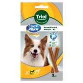 Triol Лакомство для собак средних пород "Палочки жевательные", 75г (уп.3шт.), серия DENTAL NORM 