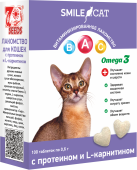 Smile Cat Лакомство для кошек с протеином и L-карнитином, 100 т. 60 г